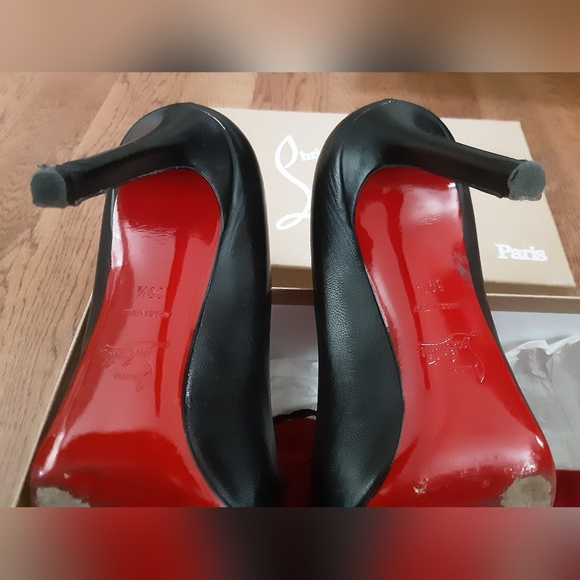 Christian Louboutin Kate Red Sole High Heel Pumps Size 39.5 Black - Picture 5 of 8